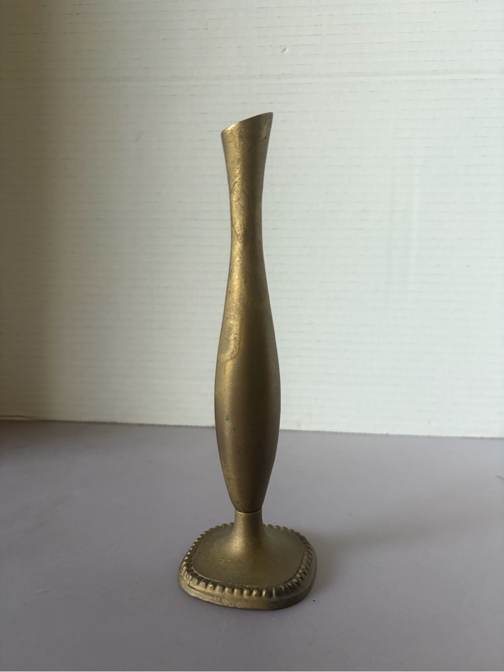 Brass Tone Decorative Bud Vase - Gold